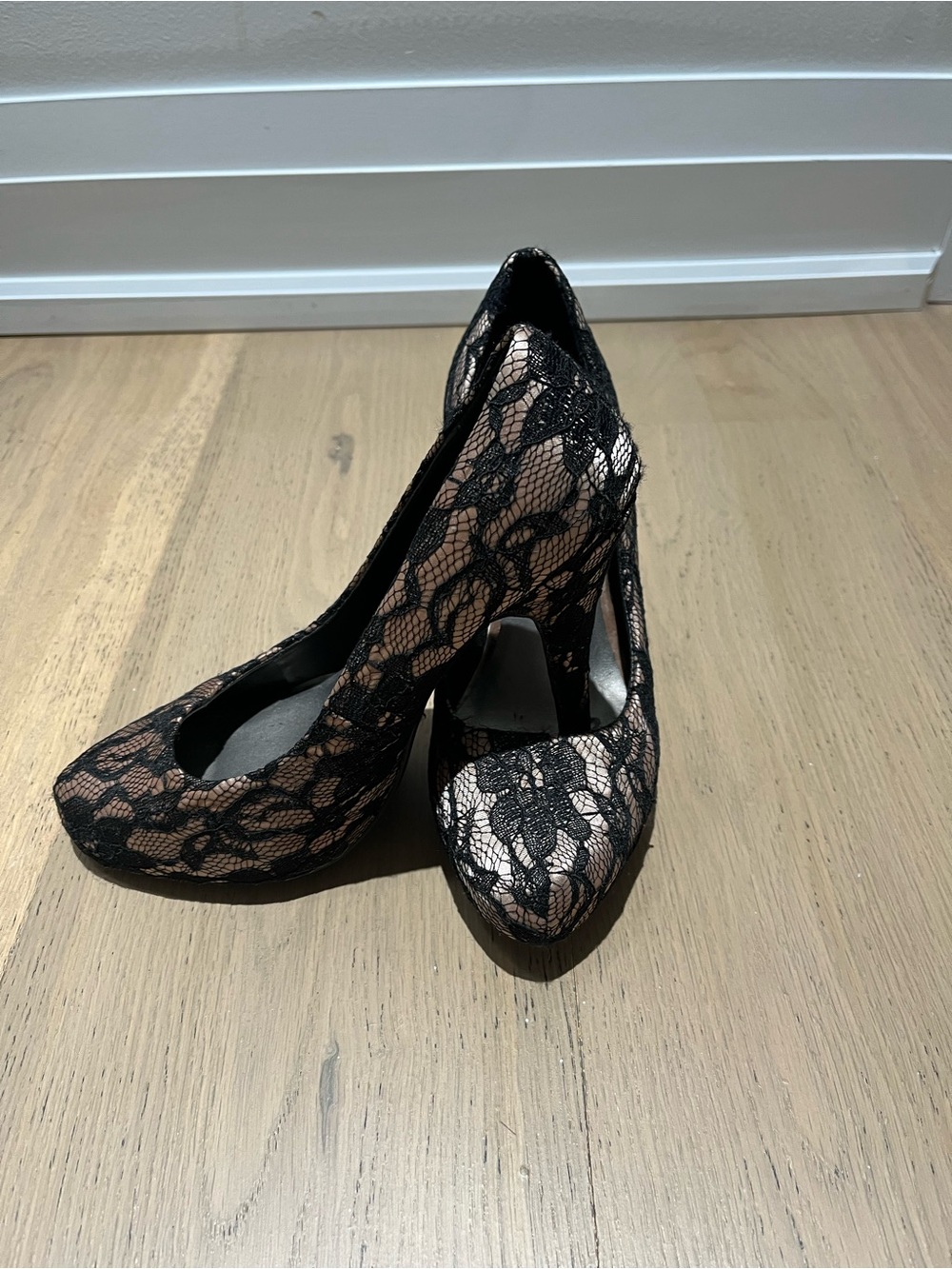 Black Lace Pumps for Women - Elegant Evening Heels